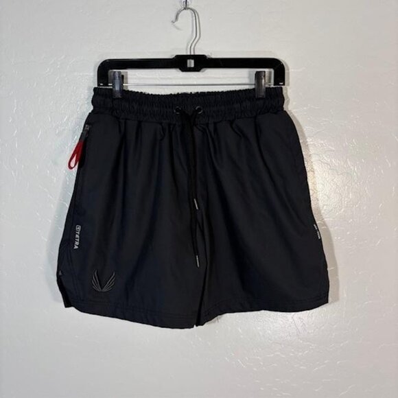 ASRV Shorts Mens Medium Black Tetra Training Gym Athletic Lined Zip Pockets - Picture 1 of 9